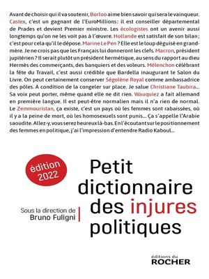 cover image of Petit dictionnaire des injures politiques